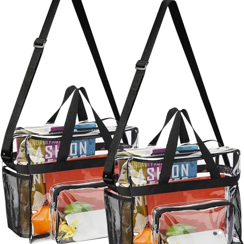 Transparent Tote Bags with Adjustable Straps - Ideal for Stadium & Concerts